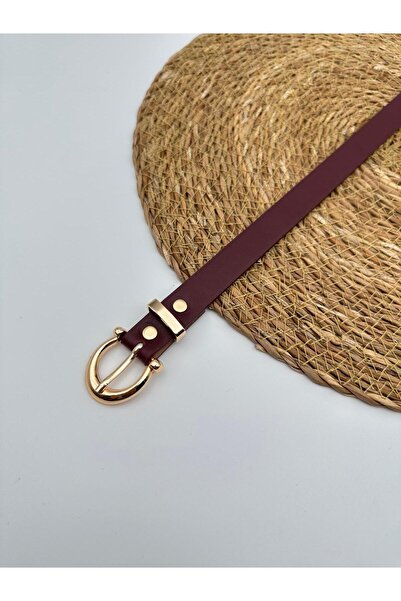 Desre Moda Produs de oportunitate Burgundy, centură pentru femei, centură pen...