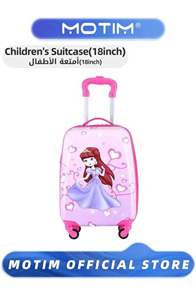 MOTIM حقيبة سفر خفيفة الوزن مصنوعة من مادة ABS بعجلات دوارة مقاس 18 بوصة، بتص...