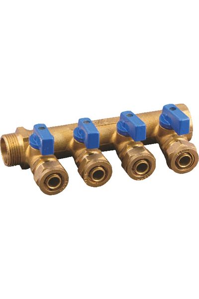 flores Radiator distributor, 4 taps, 3/4 column, 16 mm outlet