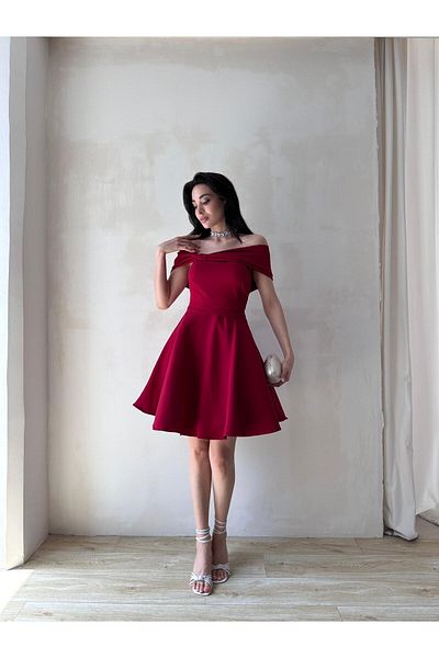 Mooi Butik Moreno Mini Dress 5032 - Burgundy