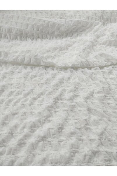 Kumaş Parça جيرسي وافل لون أبيض (العرض 150 سم × الطول 300 سم)