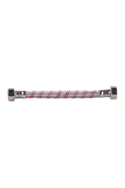 flores Stainless steel water connection, 1/2 - 1/2, Nut + Nut, 30 cm
