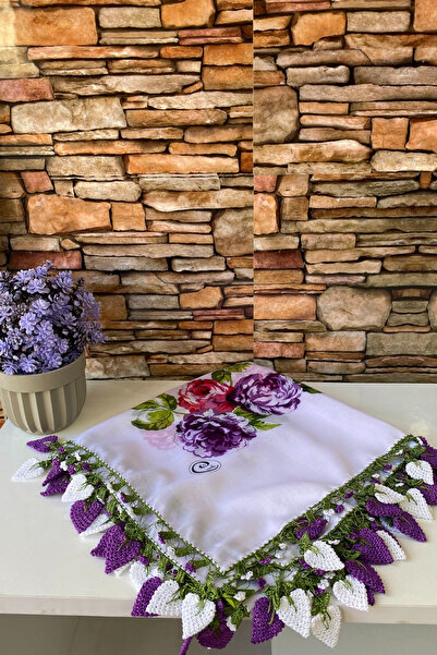 Cenk Χειροποίητο δώρο γραφής με κέντημα φασόλια φουλάρι με φράουλα/προίκα