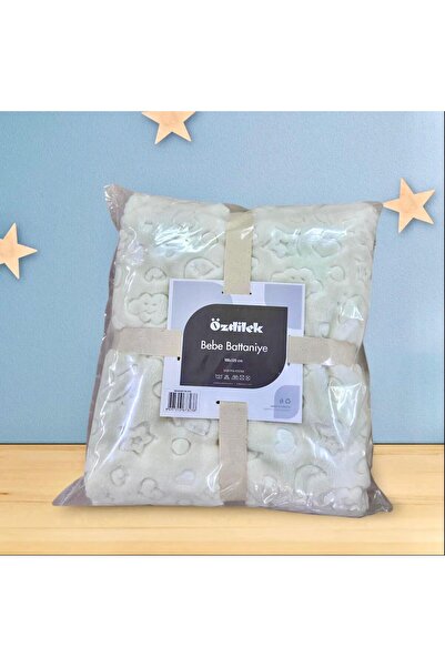 Özdilek Özdilek Cream Embos Plush Baby Blanket 100X120