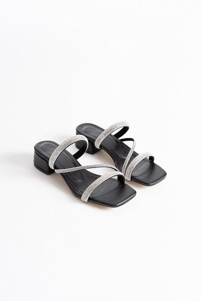 EMOYRA Tanya Black Women's Stone Slippers