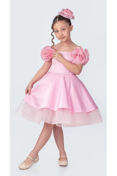 vestitino Rose Girl's Evening Dress with Rose Accessories