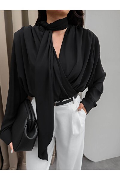 ESRAHELVACI Collar Scarf Padded Blouse