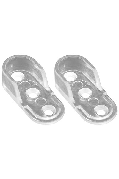 flores Set of 2 plastic supports for oval bar, inner diameter 16 mm, transparent