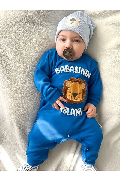 BEBELERCEEE BEBEKSİ ŞEYLER 3-9 months baby's lion of father written overalls