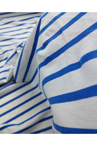 Kumaş Parça Синьо-біла смугаста супрем-фланель (ширина 170 см x довжина 300 см)