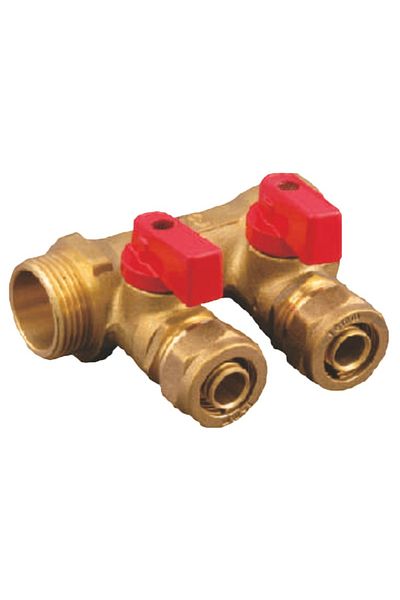 flores Distributor for heating network, 2 taps, 3/4 column, 16 mm outlet