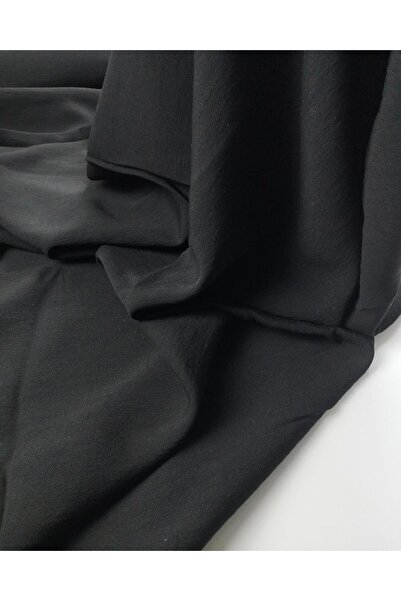 Kumaş Parça Чорний щільний креп (ширина 140 см x довжина 380 см)