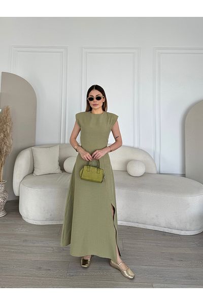 Deppot Vattkali Linen Slit Graduation Prom Special Occasion Wedding Holiday Dress