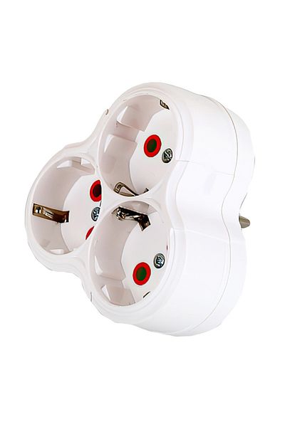 flores Triplu stecher Fetih, 3 posturi Schuko, rotund