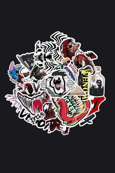 dadi ramba Venom Sticker Pack -Bullet Journal - Agenda -Laptop Sticker Decal