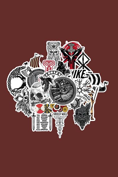 dadi ramba Viking Sticker Pack -Bullet Journal - Agenda -Laptop Sticker Decal