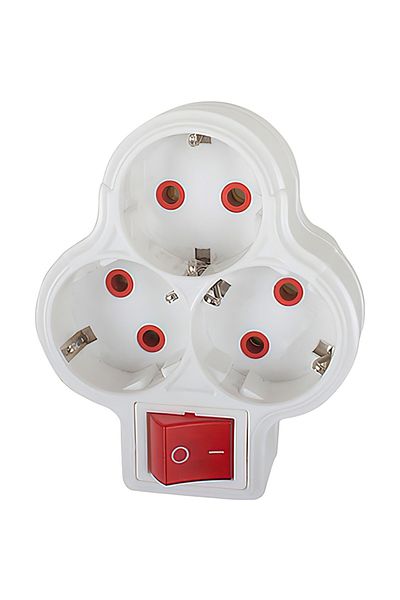 flores Triplu stecher Fetih, 3 posturi Schuko, cu intrerupator si led