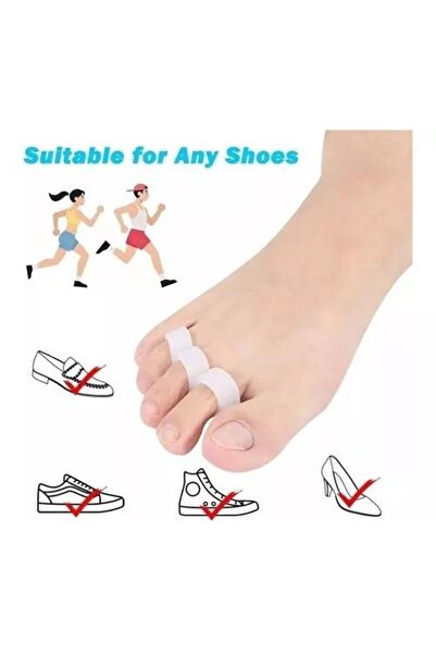 sanal trend 1 Çift 3 Parmağa Geçen Çekiç Ayak Parmak Düzeltici Makaralı Silikon Parmak Kemik Koruyucu