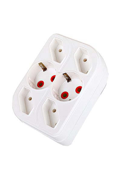 flores Fetih plug, 6 positions, 2 x Schuko, 4 x Euro