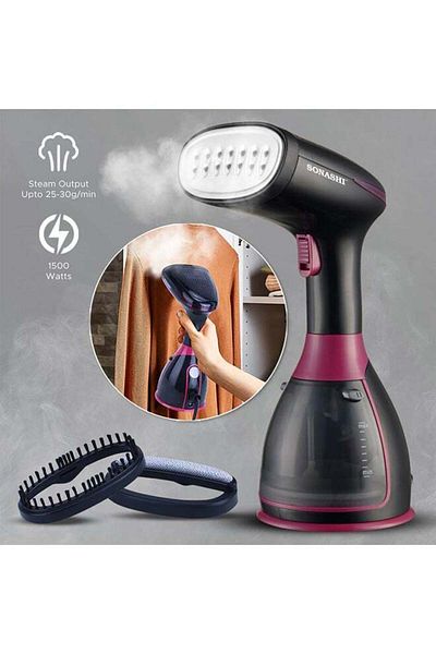 sonashi Handheld Garment Steamer with 280ML Detachable Water Tank Capacity, Continuous Steam Rate of 25-30G/