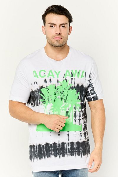 Diesel Men Crew Neck Short Sleeves Graphic Print T-shirt, White/black
