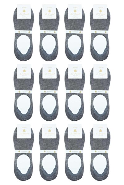 La Pescara Gray Ultra Luxury Invisible 12 Pack Bamboo Men's Socks Crp382