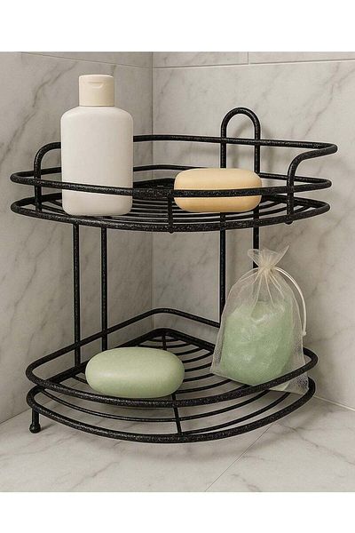 ALMUFARREJ 2-Tier Waterproof Corner Bathroom Storage Shelves