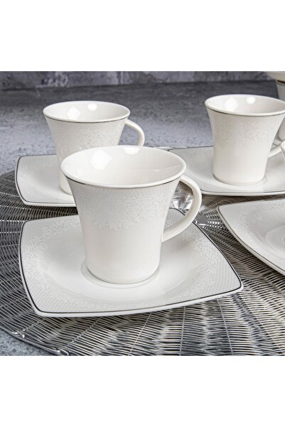 Güral Porselen Caroline 12 Parça 6 Kişilik Bone Türk Kahvesi Takım - 5498