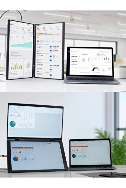 Vesamax Mobil Katlanıp Taşınılabilir İkili Harici Monitör 15.6" 1080P (Full Hd)