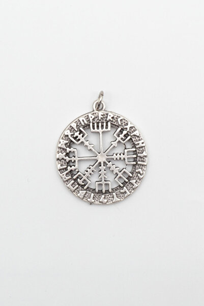 Bu Farklı Viking Pusula Kolye Ucu - Antik Gümüş Kaplama