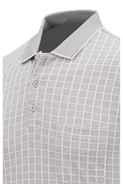 Çizgi Triko Чоловіча футболка з коміром-поло та кишенями, класичний крій - 5117