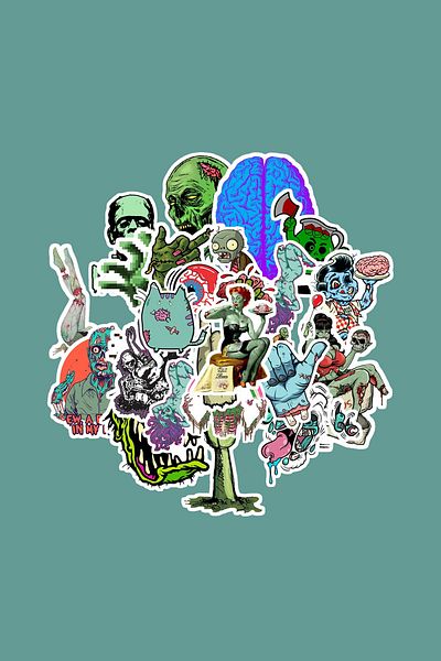 dadi ramba Zombie Sticker Pack -Bullet Journal - Agenda -Laptop Sticker Decal