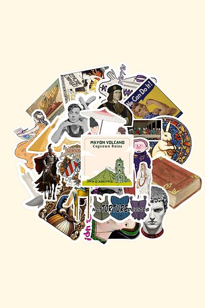 dadi ramba Historical Themed Sticker Pack -Bullet Journal - Agenda -Laptop Label Sticker