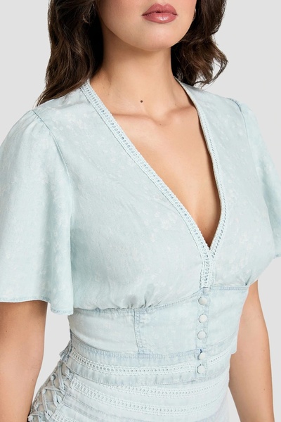 Guess Luiza Top Women Blue Blouse W5Gh82D5N81-Tcpa