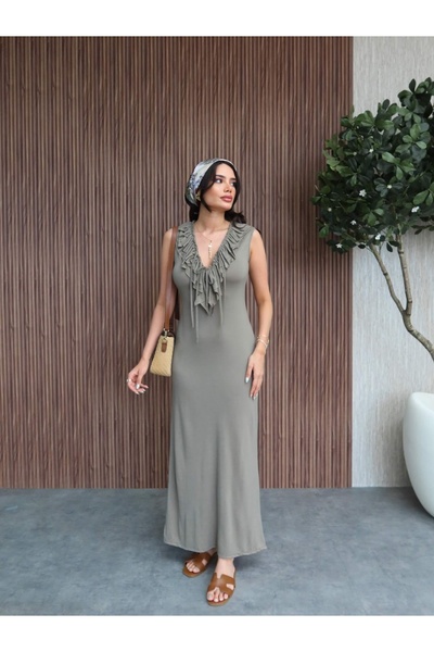 ESRAHELVACI Front Tie Viscose Dress