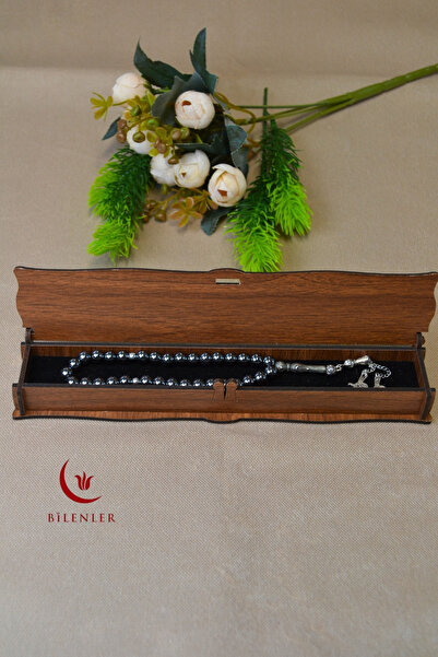 Bilenler Tesbih pentru bărbați din 33 piese cu piatră hematită – piatră natur...