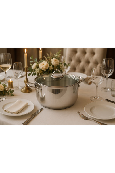 Davet Paslanmaz Çelik Tencere 28 Cm 9,5 Lt