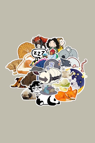 dadi ramba Sleepy Sticker Pack -Bullet Journal - Agenda -Laptop Sticker Decal