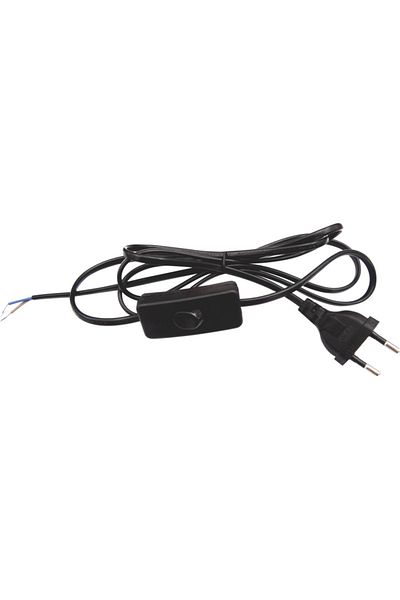 flores Cable with plug and switch, for lamp, black, 1.5 m
