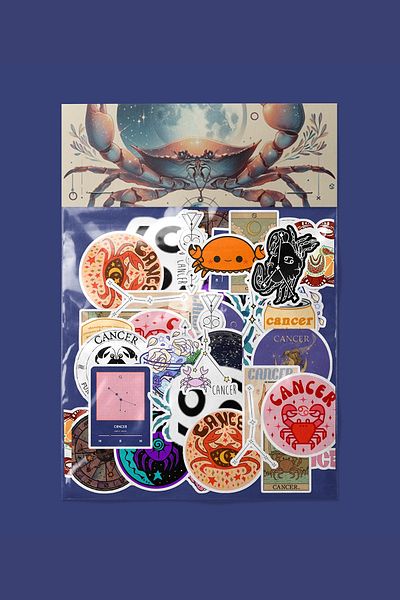 dadi ramba Cancer Zodiac Sticker Pack -Bullet Journal - Agenda -Laptop Sticker Decal
