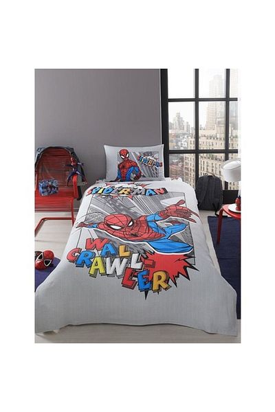 Özdilek Spiderman Wall Μονό Παιδικό Σετ Πικέ με Ελαστικό Εφαρμοσμένο Σεντόνι με άδεια Disney