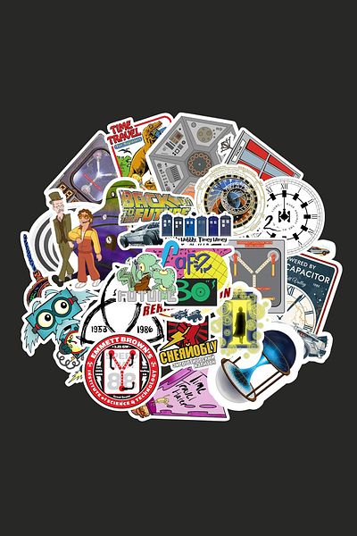 dadi ramba Time Travel Sticker Pack -Bullet Journal - Agenda -Laptop Sticker Decal