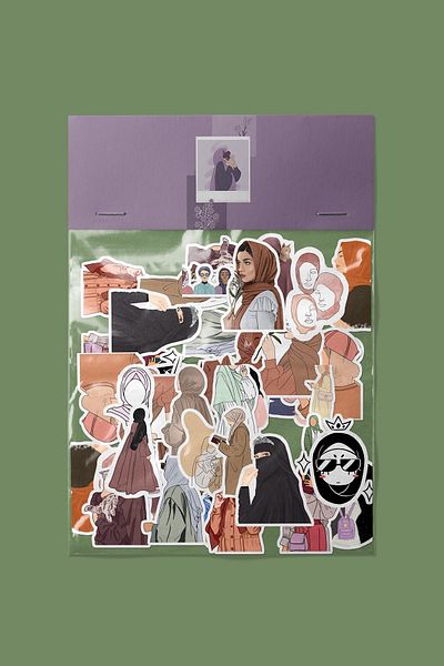 dadi ramba Hijab Sticker Pack -Bullet Journal - Agenda -Laptop Sticker Decal