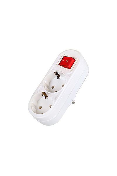 flores Fetih plug, 2 Schuko positions, with switch, length 135 mm