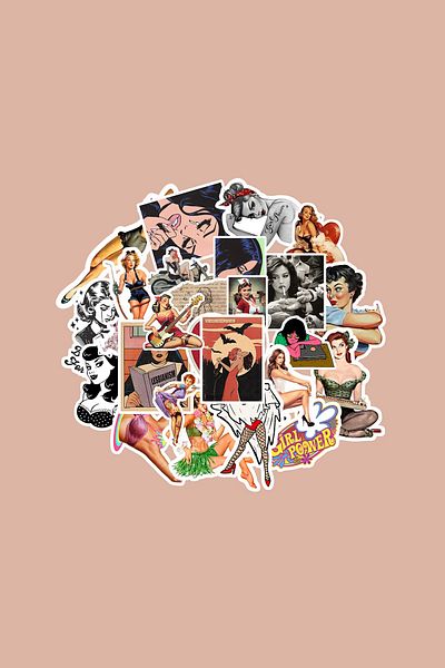 dadi ramba Vintage Girl Sticker Pack -Bullet Journal - Agenda -Laptop Sticker Decal