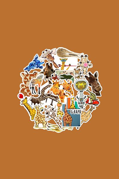 dadi ramba Giraffe Sticker Pack -Bullet Journal - Agenda -Laptop Sticker Decal