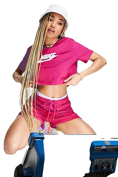 Nike Αθλητικά ρούχα Crop icon Futura Loose Fit Tee λεπτό φαρδύ κοντό φούξια μπλουζάκι