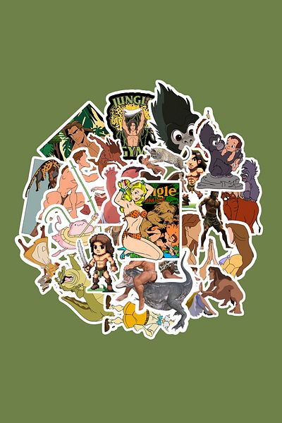 dadi ramba Tarzan Sticker Pack -Bullet Journal - Agenda -Laptop Label Sticker