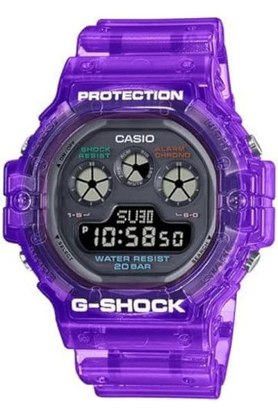Casio G-Shock Watch - DW-5900JT-6DR Clear Dial, Purple Band