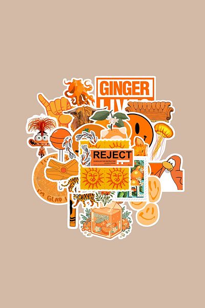 dadi ramba Orange Sticker Pack -Bullet Journal - Agenda -Laptop Sticker Decal